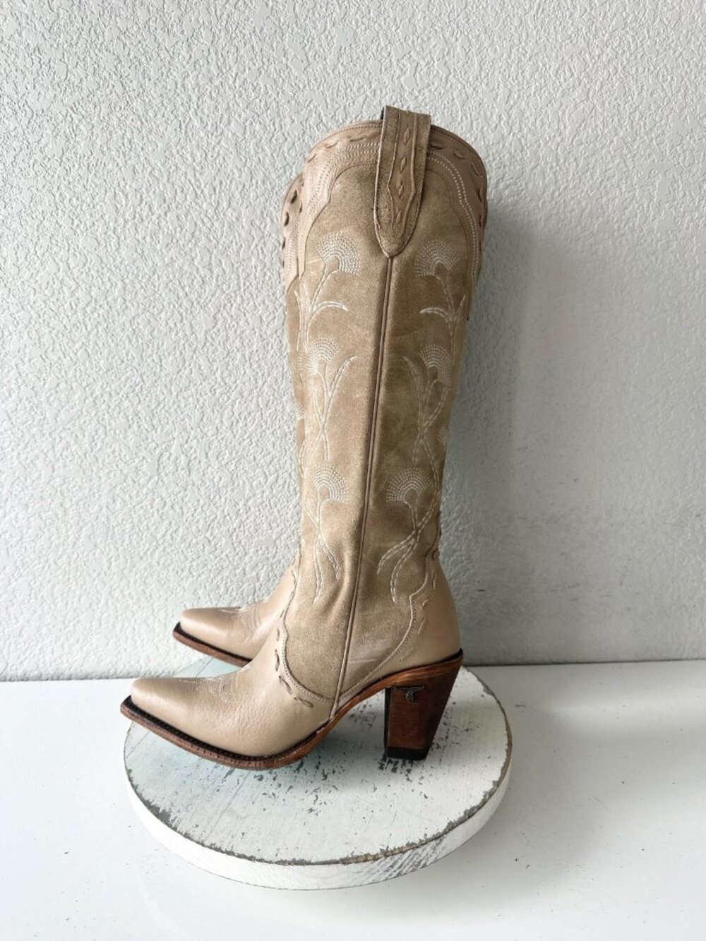 Lane Tessa Knee High Machiatto Cowboy Boots Western Cowgirl Tall Snip Toe Size 7 - Picture 5 of 12